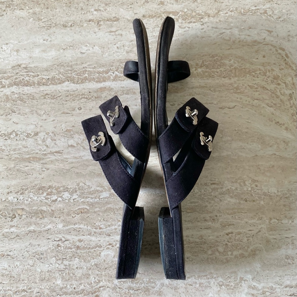 Vintage Chanel Turnlock CC Flat Sandals - Picture 4 of 9